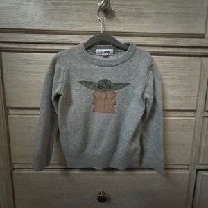 Light grey baby yoda sweater